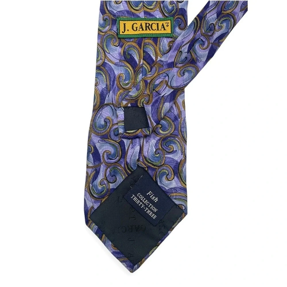 J. Garcia 100% Silk Ties Lot‎ 3 Abstract Pattern Blue Yellow Brown